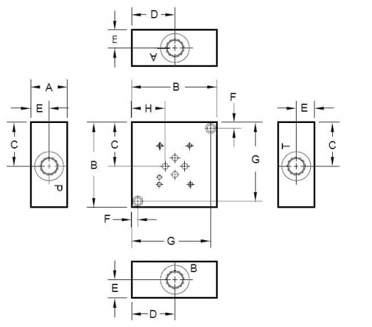 Плиты Ду6, Ду10, Ду16, Ду20 присоединительные (переходные) для монтажа гидрораспределителей 