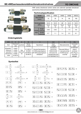 4WE6D OF /G12,G24,W110,W220. Гидрораспределители типа 4WE 6