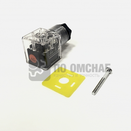 Разъем электрический-коннектор DIN 43650 аналог СЭ11-19 со световой индикацией