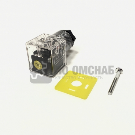 Разъем электрический-коннектор DIN 43650 аналог СЭ11-19 со световой индикацией