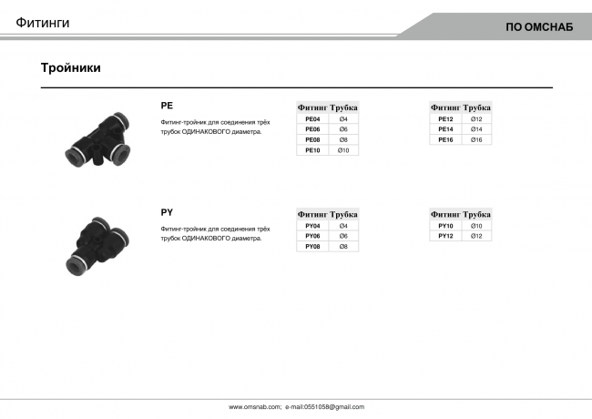 Цанговые фитинги для пневмосистем