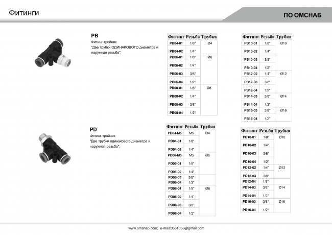 Цанговые фитинги для пневмосистем