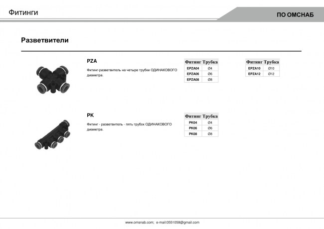 Цанговые фитинги для пневмосистем